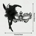 thumbnail image 3 of Elegant Masquerade Womens Black Filigree Gem Floral Design For Party Halloween Accessories, 3 of 7