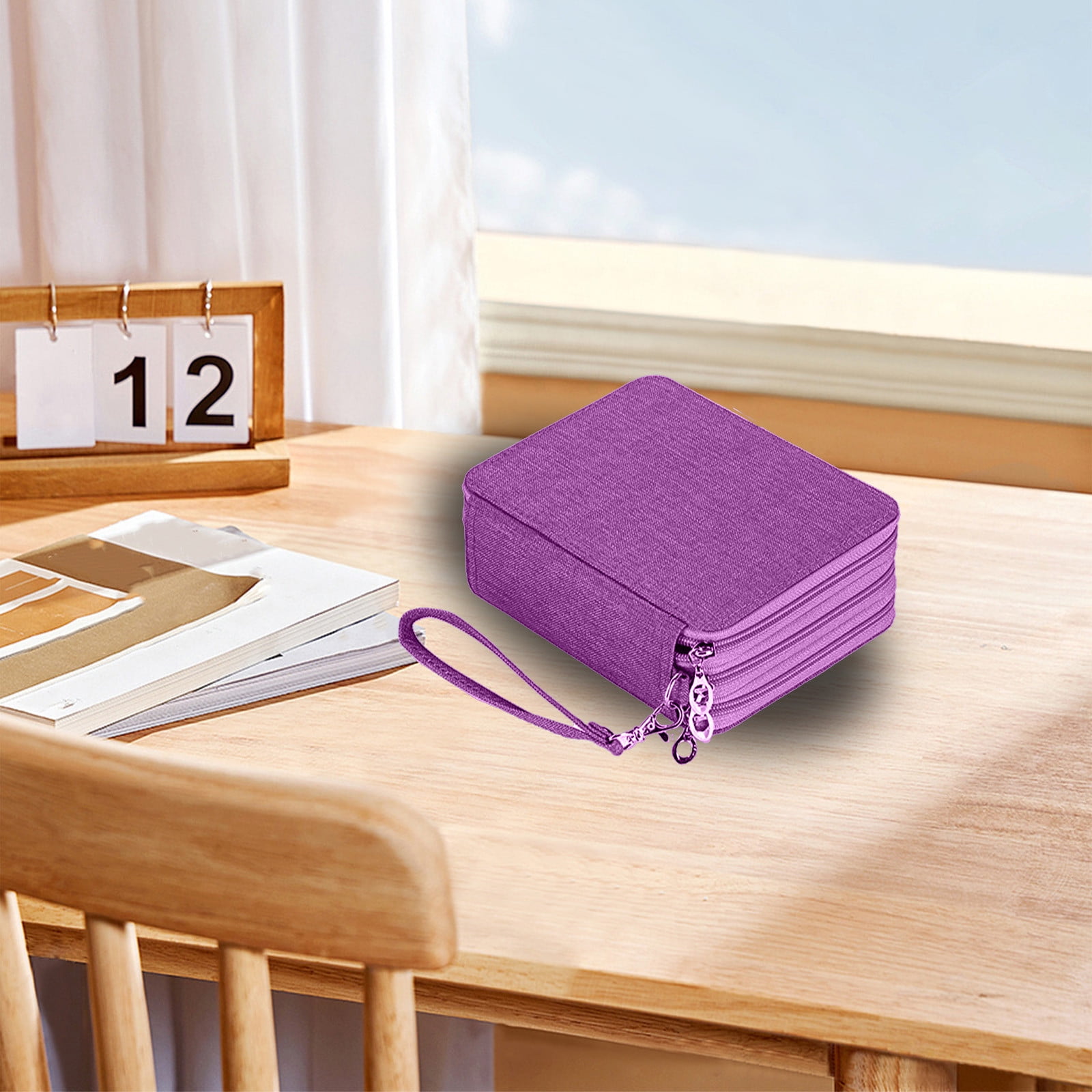 Specollect Clearance 4Pcs Large Capacity Pencil Case,72 Slots Colored Pencil Pouch Bag Portable Pencil Holder Stationery Organizer with Compartments for Office and Travel 20x7x16cm