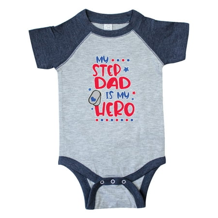 

Inktastic Memorial Day My Step Dad is My Hero Gift Baby Boy or Baby Girl Bodysuit