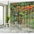 thumbnail image 5 of Ambesonne Waterfall Shower Curtain, Nature Foggy Morning, 69"Wx75"L, Orange Brown, 5 of 5