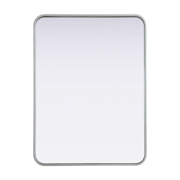 Elegant Decor Contour Metal Rectangle Mirror 24x32 in Silver