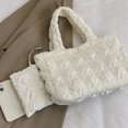 thumbnail image 4 of Monedero Mujer Bolso De Mano Acolchado Bolso De Hombro De Gran Capacidad con Conjunto Blanco, 4 of 5