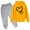 1-Yellow1188, variant on WOYY Hoodie Set for Girls Sweatsuits Heart Print Hooded Sweatshirt Jogger Pants Outfits Kids Clothing Sets, Sizes 3-14