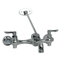 American Standard Exposed Yoke Wall-Mount Utility Faucet with Top Brace and Offset Shanks in Polished Chrome