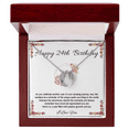 thumbnail image 4 of 24th Birthday Women Gift Lucky in Love Message Card Necklace for Daughter Sister Girlfriend Jewelry From dad Mom Brother friend, 4 of 6