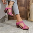 thumbnail image 6 of ERkkoi Women's Wedge Sandals Comfortable Open Toe Platform Casual Dressy Cork Summer Dress Shoes Hot Pink 8.5, 6 of 9
