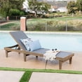 thumbnail image 1 of Outdoor Acacia Chaise Lounge 24 Inch Wide Adjustable Seating For Relaxation, 1 of 21