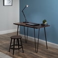 thumbnail image 4 of OFM Essentials Collection 44" Home Retro Desk, Writing Desk with Hairpin Legs, in Gray/Wenge (ESS-1054-GRY-WEN), 4 of 15