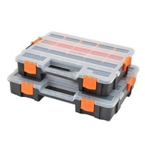 17 Compartments Tool Organizer Box With Transparent Lid And Removable Dividers For Hardware Screws Bolts Nails Beads Jewelry And Fishing Tackles, Stackable Design With Safety Lock