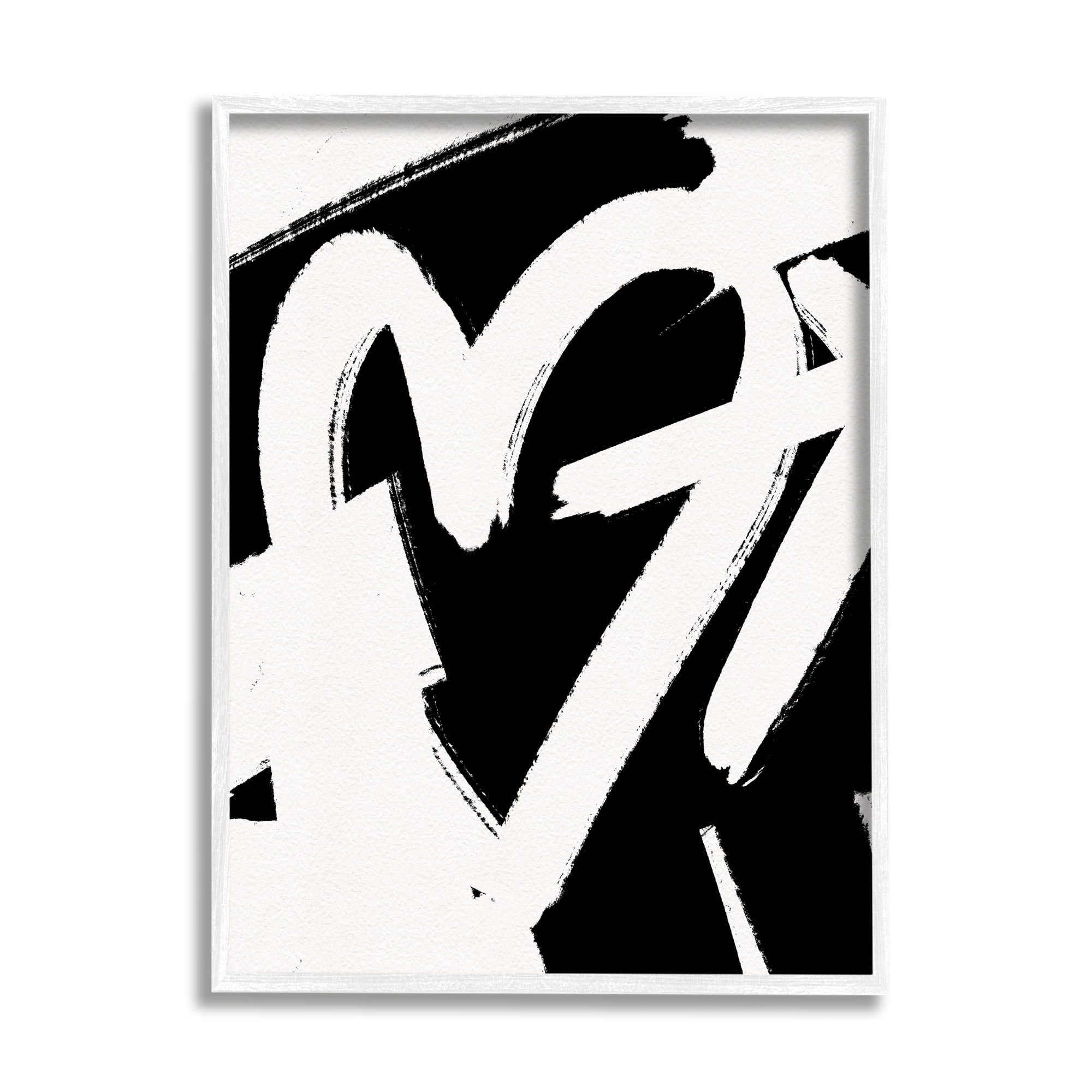 Stupell Industries Arrow Through Heart Black Contemporary Street Style Graphic Art White Framed Art Print Wall Art, Design by Leah Straatsma