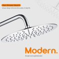 thumbnail image 2 of TRAHOO-Waterfall Showerhead Stainless Steel 12-Inch Large Bathroom Overhead Rained Shower Head High Pressure, Ceiling or Wall Mount Chrome SH003CH-D12, 2 of 4