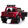 thumbnail image 5 of Ford F450 Kids 24V 2 Seater Electric Ride-On Truck Car w R/C Parental Control Remote, LED Foam wheels + Underbody LED Kit, MP3 + Wireless Music Streaming, Car Cover, Vegan Leather Seat, 5 of 12