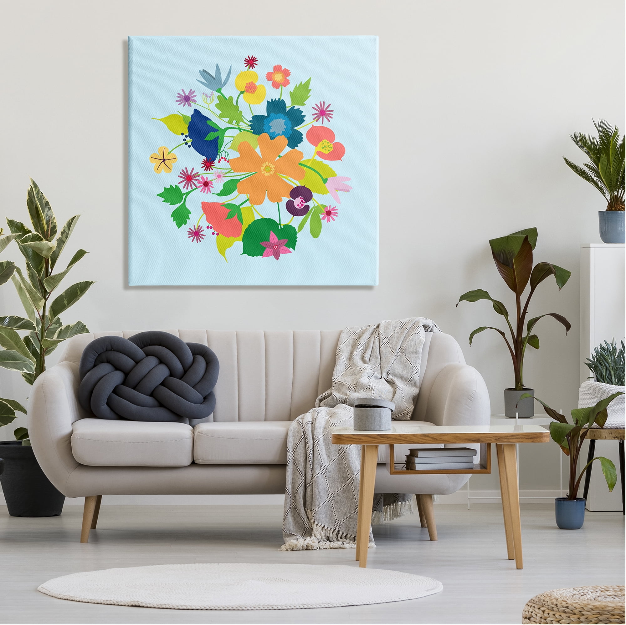 Stupell Industries Modern Spring Petals Botanical & Floral Painting Gallery Wrapped Canvas Art Print Wall Art, 36 x 36