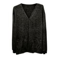 thumbnail image 4 of Fiaer Women's Cardigan Sweater Oversize Long Sleeve Lightweight Fashion Solid Open Front Tops with Pocket Black M, 4 of 6
