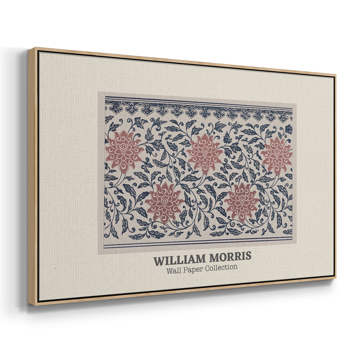 Vintage Abstract Print-XLIV Framed in Natural Wood Wood Gallery Wrapped Canvas 17 in. x 25 in.