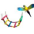 thumbnail image 3 of Flmtop 7Pcs Pet Bird Parrot Rattan Ball Bell Beads Mirror Cage Hanging Swing Chew Toy Random Color, 3 of 8