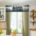 thumbnail image 5 of Coolnut Curtain Valance for Windows Halloween Haunted House Rod Pocket Valance Window Treatments 1 Panel Short Curtains for Kitchen Windows Bathroom Bedroom 54 x 18 inch Home Decor, 5 of 6