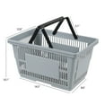 thumbnail image 3 of Ortodayes 6-Pack Shop Basket with Plastic Handle, 28 L Plastic Supermarket Basket, Grey, 3 of 6