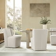 thumbnail image 3 of CHITA Modern Dining Chair with Casters Set of 2, Upholstered Dining Room Chairs, Fabric in Linen, 3 of 13