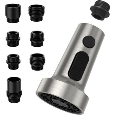 Hupicker Spring Pull Down Kitchen Faucet Head Replacement for Kitchen Faucet, 3-Modes & 7 Adapters Brushed Nickel Finished