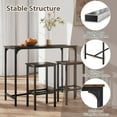 thumbnail image 4 of GOFLAME 3-Piece Bar Table Set,  Counter Height Kitchen Table and 2 Stools with Metal Frame, Rectangular Pub Table Set for Dining Room, Breakfast Nook, Small Space, Rustic Brown, 4 of 9