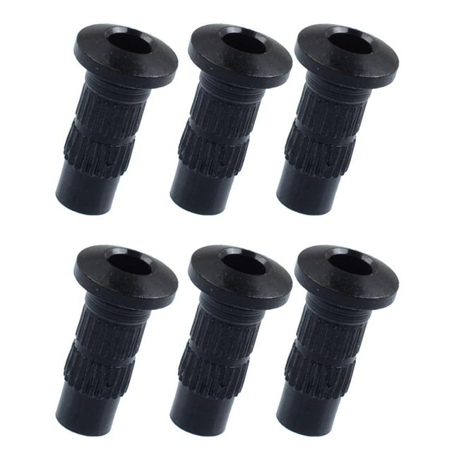 Esquirla 6 Pcs Ferrules de Montage pour Pont de Guitare Électrique pour Instrument à Cordes Noir