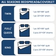 thumbnail image 5 of JUSTLET 3-Piece Navy Blue Quilt Bedding Sets, Queen, 5 of 7