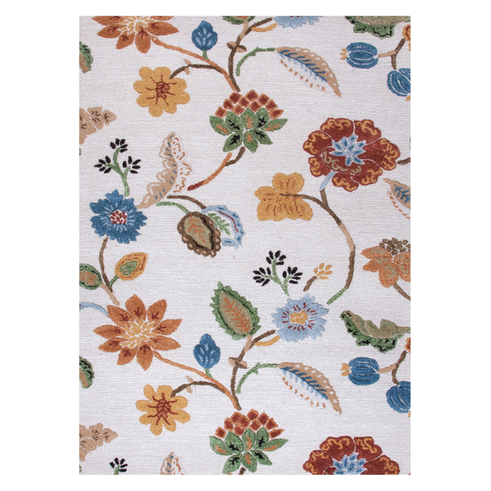 Jaipur Blue Garden Party Transitional Floral Pattern Wool/Silk Tufted