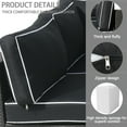 thumbnail image 5 of FKSLIFE Patio Furniture Replacement Cushions Outdoor Sectional Ratten Conversation Set Water-Resistant Sofa Cushions Liner and Cover Black and White 14 Piece, 5 of 6