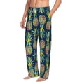 thumbnail image 3 of Kdxio Colorful Pineapples Print Men's Sleep Pajama Pant Lounge Pants with Pockets, 3 of 8