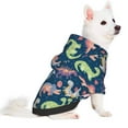 thumbnail image 2 of Fotbe Dinosaur Print Small Dog Sweater Hoodies Pet Grey Hooded Soft Fleece Sweatshirts with Pocket Fall Winter Puppy Cat Sweaters Warm Clothes-Medium, 2 of 7