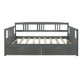 thumbnail image 4 of Harper & Bright Designs Wood Full Size Daybed with Trundle Bed Frame Full Wood Slat Support for Living Room, Gray, 4 of 14