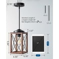 thumbnail image 2 of 2-Pack Farmhouse Pendant Lights - Wooden Grain Metal Hanging Fixtures with 48'' Adjustable Pipes for Kitchen Island & Dining Hall (ETL Listed), 2 of 8