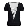 thumbnail image 4 of Cilsoka Blouses for Women Dressy Casual Plus Size, Womens Summer Short Sleeve Print Tops Trendy 2 in 1 Blouses Loose Fit Shirts Casual Crew Neck T Shirts Beach Vacation Clothes, Floral Print Tshirts, 4 of 6