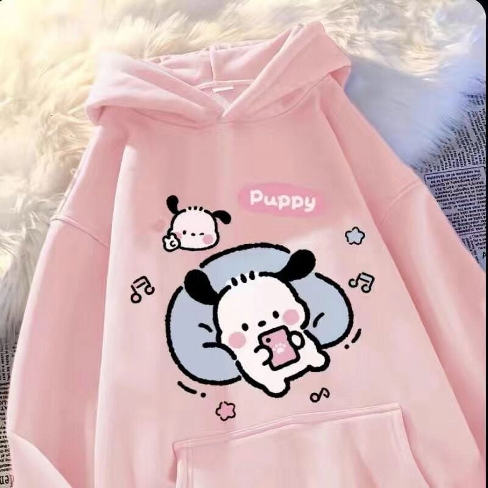 Sanrio Pochacco Hoodie Cute Cartoon Pochacco Print Sweatshirt Preppy Style  Loose Pullover for Men Women Goth Tops K Pop Clothes - Walmart.com