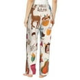 thumbnail image 3 of Disketp Hello Autumn Print Women'S Comfy Pajama Pants Casual Drawstring Palazzo Lounge Wide Leg Pants, 3 of 9