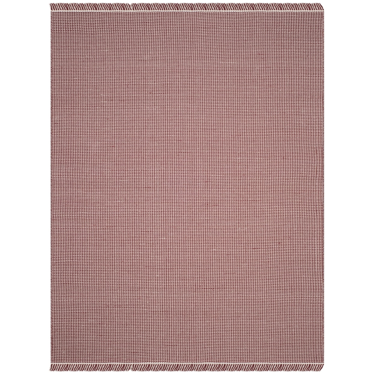 SAFAVIEH Montauk Patton Geometric Cotton Area Rug, Ivory/Red, 3' x 5'