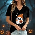 thumbnail image 2 of mgoYE Halloween Womens Shirt Ghost T Shirt Funny Cute Short Sleeve Tops Women's T Shirt S, 2 of 5