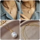 thumbnail image 5 of KAKOWELY 1 collar barroco retro con colgante de perla y doble capa, cadena para clavícula., 5 of 5