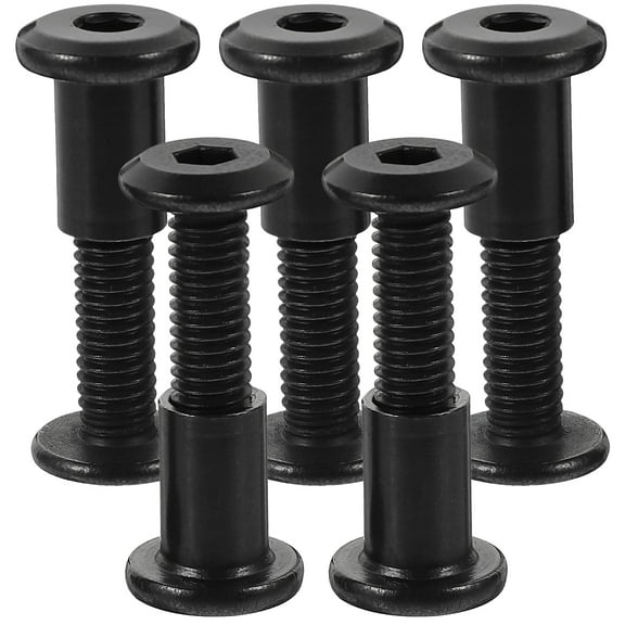 Hex Screw Bolts Cap Nuts for Furniture Screws Black Leash Rivet Wood Repair Kit 5 Sets
