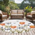 thumbnail image 5 of Orange Blue Tulip Round Area&nbsp;Rug 8ft Farm Watercolor Flower Butterfly Green Leaf Wood Grain Non-Slip&nbsp;Washable Circle Rugs Soft Felt Indoor Floor Mat for Bedroom Kitchen Living Room Bathroom, 5 of 9