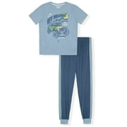 Sleep On It Boys 2-Piece Short-Sleeve Jersey Pajama Pants Set - Outdoors , 8-10