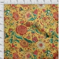 thumbnail image 4 of oneOone Cotton Flex Yellow Fabric Asian Chinese Flower Sewing Craft Projects Fabric Prints By Yard 40 Inch Wide, 4 of 5