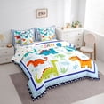 thumbnail image 3 of Homewish Cartoon Dinosaur Child Twin Bedding Sets 7-Piece, Cute Animal Wildlife Bedding Comforter Set, Floral Tree Plant Reversible Sheet Sets, Ultra Soft Bedroom Decor, 3 of 7
