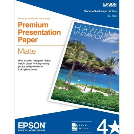 UPC: 0010343866430 | Epson® PAPER PRESTN 8.5X11 MAT S042180