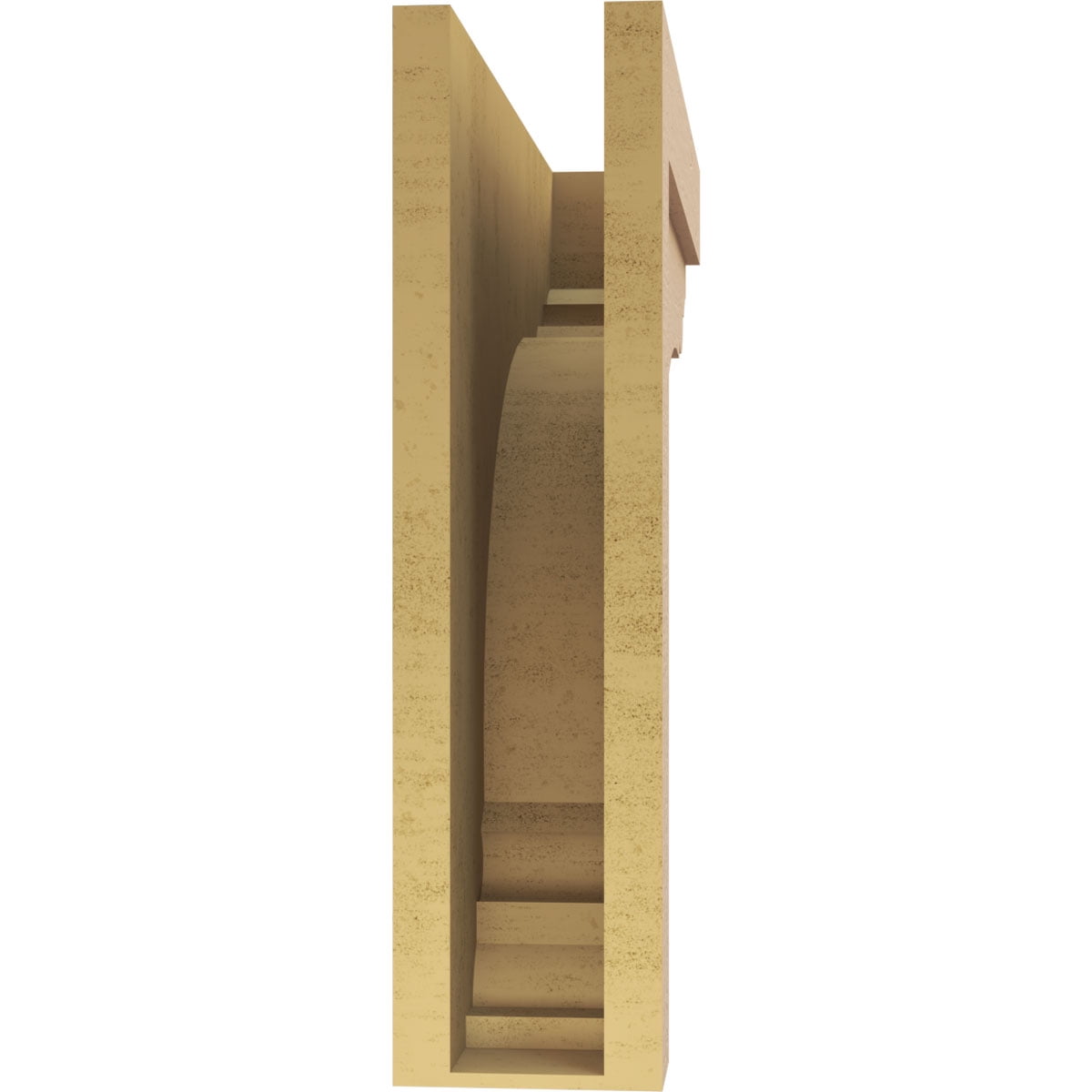 7"W x 28"D x 28"H Thin Warren Rough Cedar Woodgrain TimberThane Corbel, Primed Tan