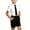 Black, variant on Old Boys Suit Sets, Short Sleeve Collared Shirt with Shorts and Tie Set 3 Piece, Preppy Style Outfits