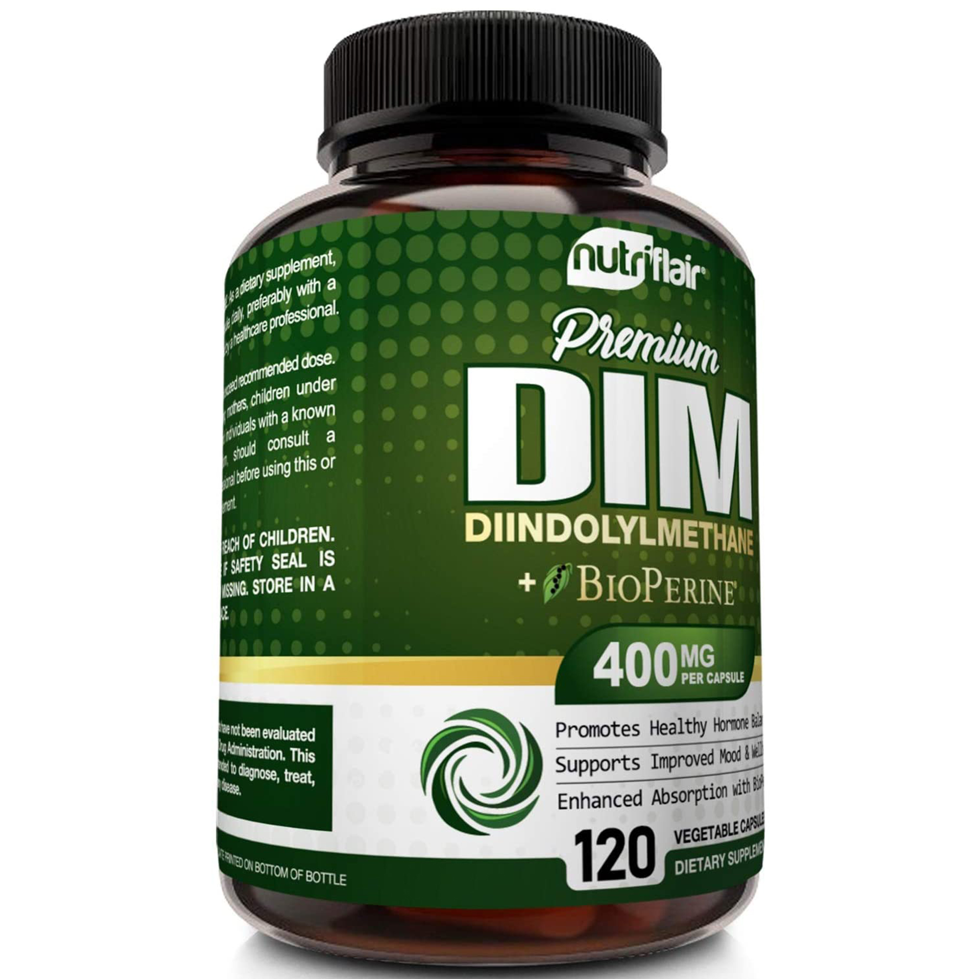 NutriFlair DIM Supplement Hormonal Balance Supplements for Women and Men 120 Vegetable Capsules - image 5 of 8