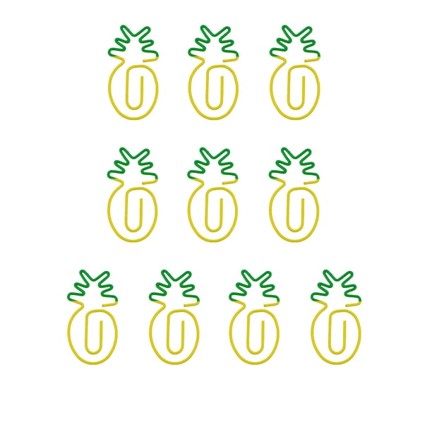 Lindo Juego de Clips de Papel, Diseño de Fruta de Metal, Prácticos Artículos de Oficina, Organizador de Alfombras Creativo, Práctico para Documentos, Divertidos Accesorios Escolares, Juego de 10 Piez