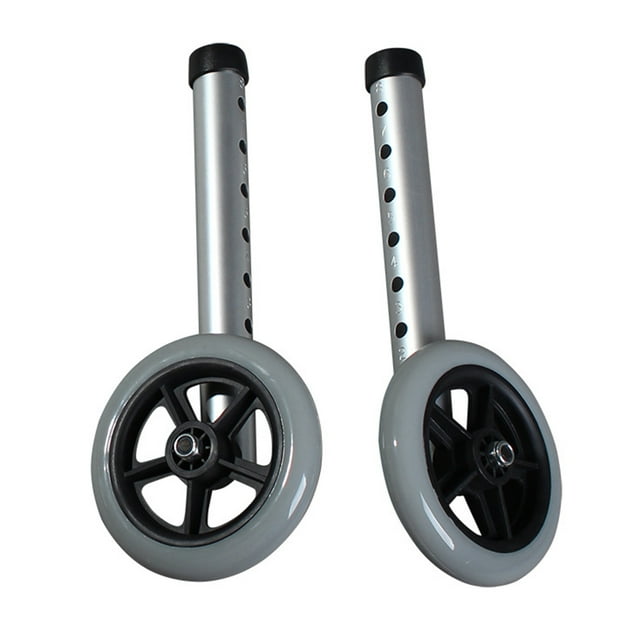 2 Pcs Roues de Remplacement pour Aide à la Marche en Alliage d'Aluminium pour Fauteuil Roulant avec Tube